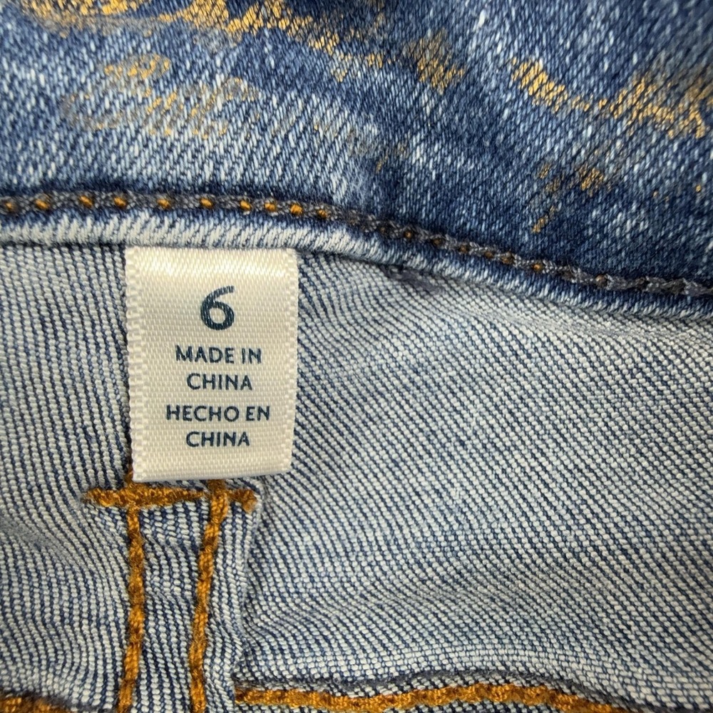 Seven7 Shorts Womens 6 Blue Denim Cutoff Raw Hem Stretch 5 Pocket Casual Summer - Picture 5 of 10